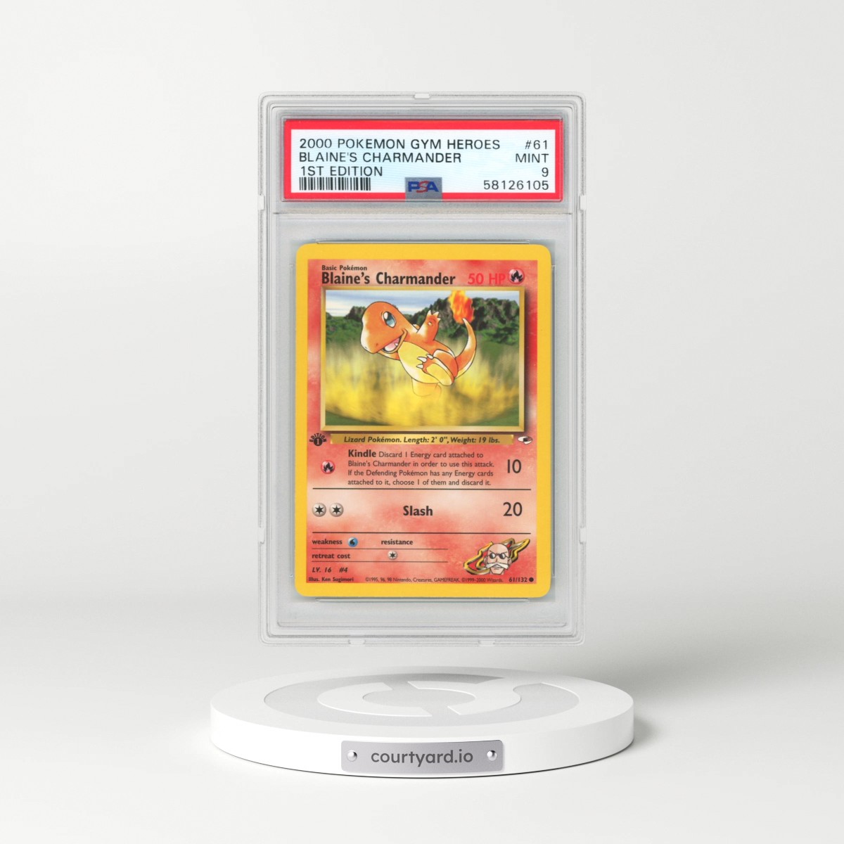 2000 Pokémon Gym Heroes #61 Blaine's Charmander - 1st Edition (PSA 9 MINT)