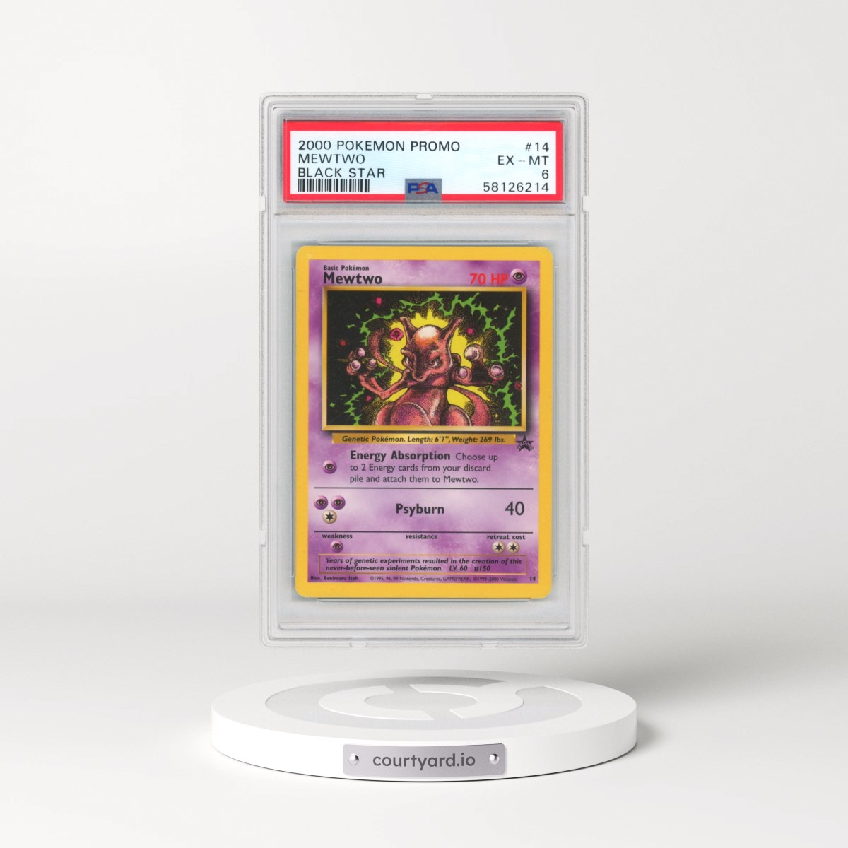 2000 Pokémon Promo Black Star Mewtwo #14 PSA 6