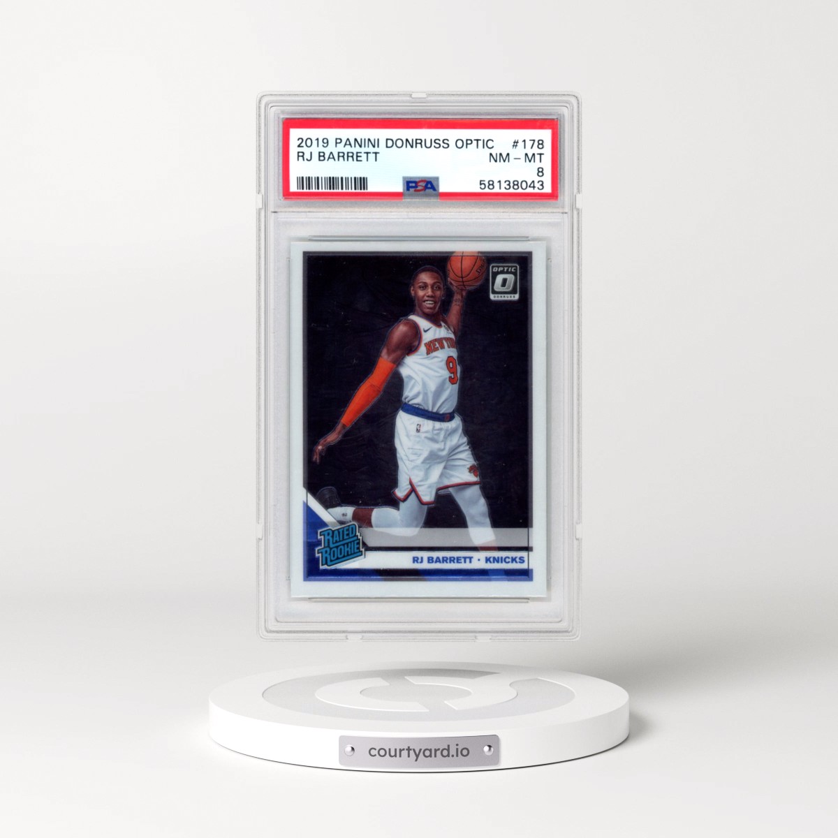 2019 Panini Donruss Optic #178 RJ Barrett (PSA 8 NM-MT)