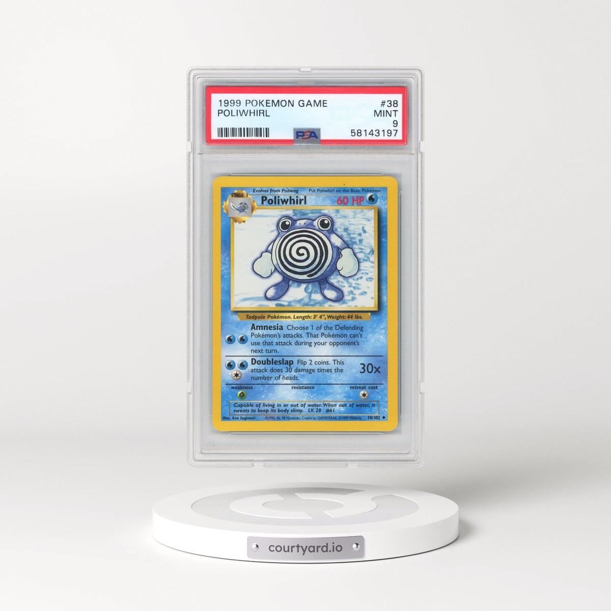 1999 Pokémon Game #38 Poliwhirl (PSA 9 MINT)