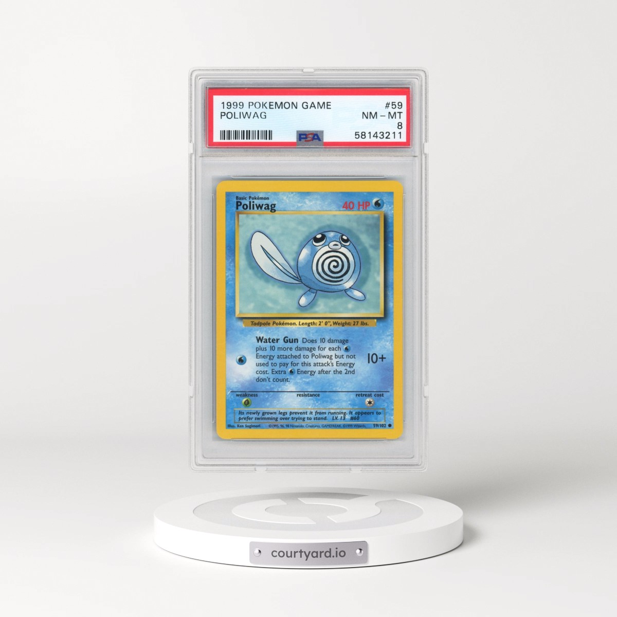 1999 Pokémon Game #59 Poliwag (PSA 8 NM-MT)