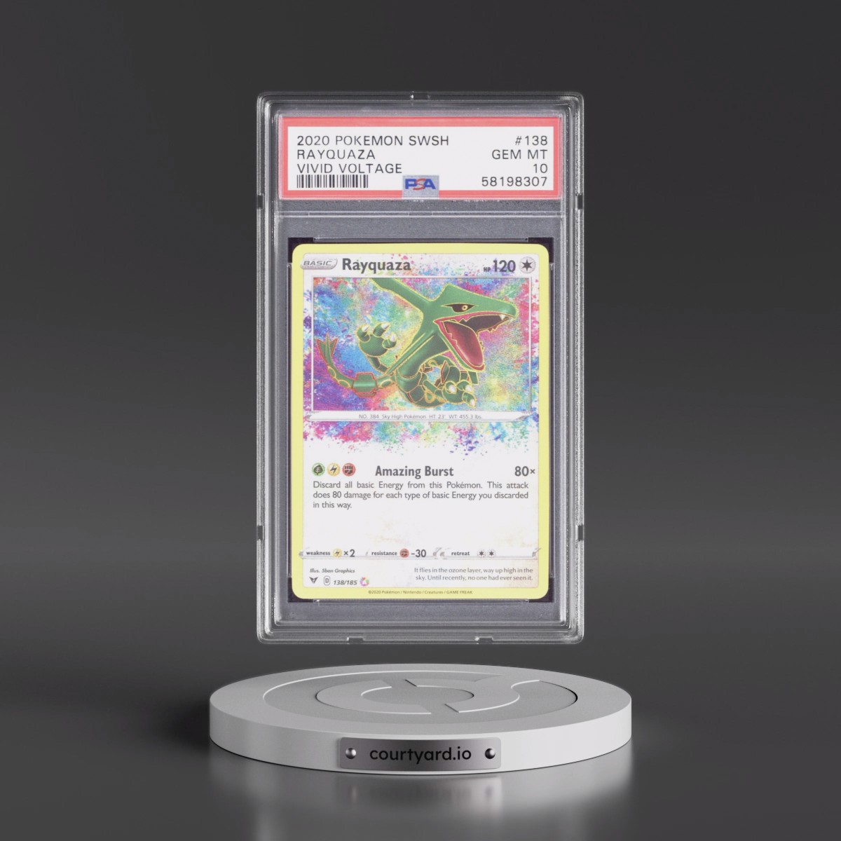 2020 Pokémon Sword & Shield Vivid Voltage #138 Rayquaza (PSA 10 GEM MINT)