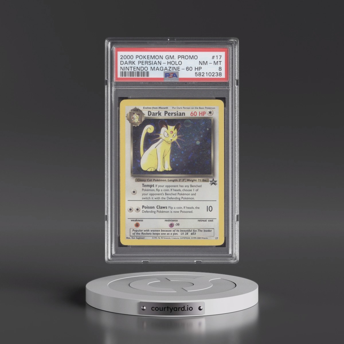 2000 Pokémon Game Promo #17 Dark Persian - Holo Nintendo Magazine-60 HP (PSA 8 NM-MT)