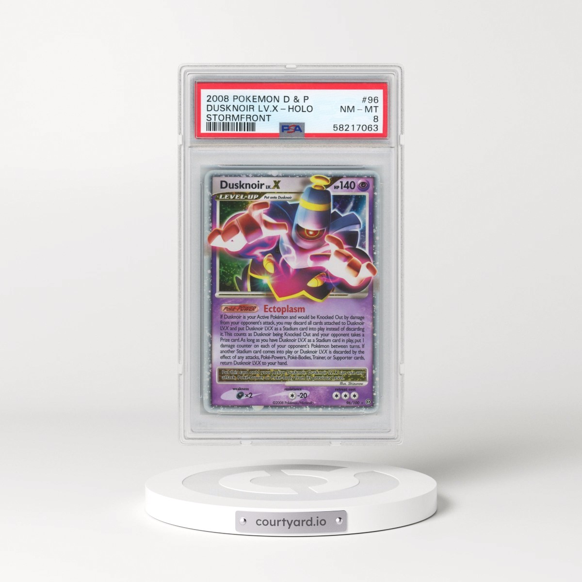 2008 Pokémon Diamond & Pearl Stormfront #96 Dusknoir LV.X - Holo (PSA 8 NM-MT)