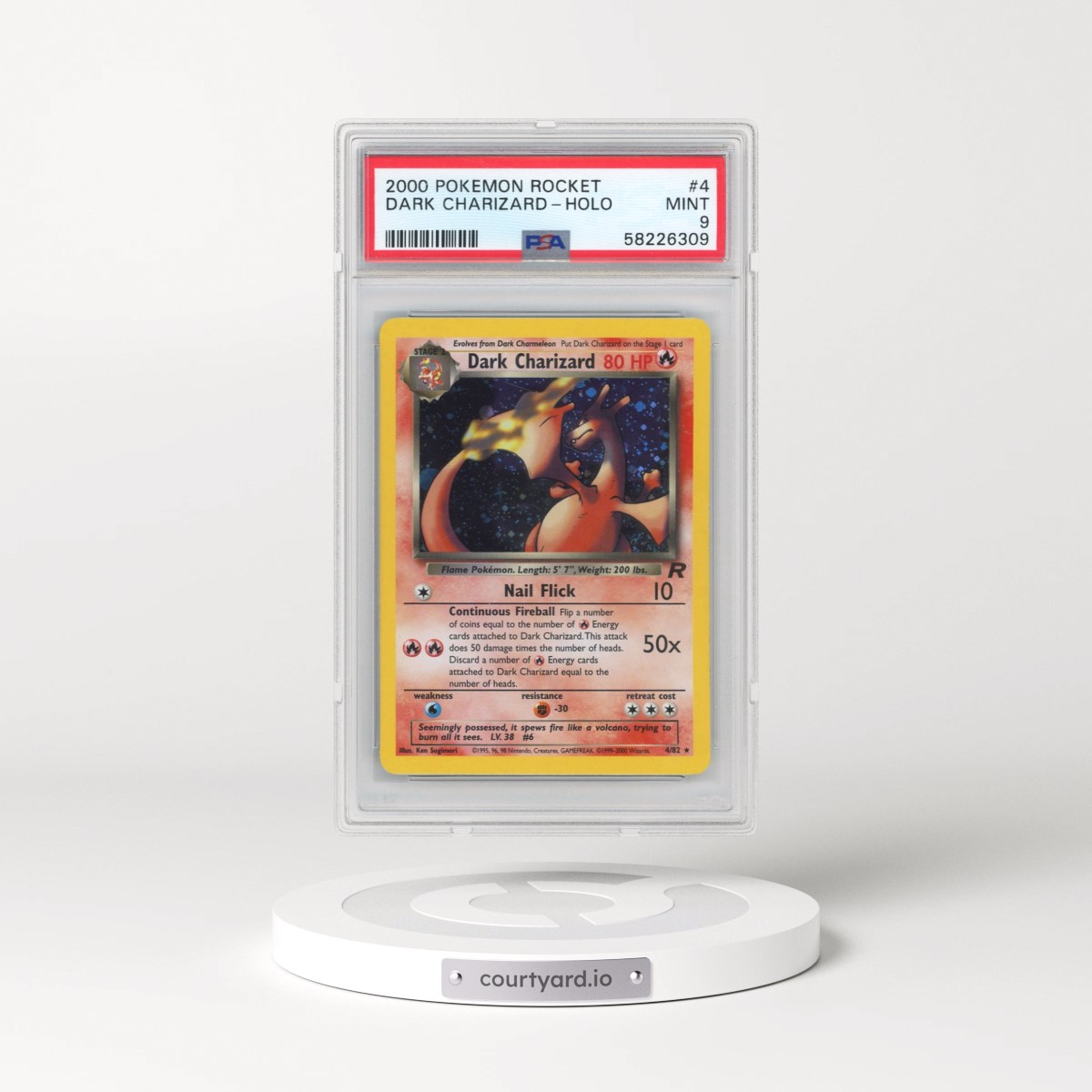 2000 Pokémon Rocket #4 Dark Charizard - Holo (PSA 9 MINT)