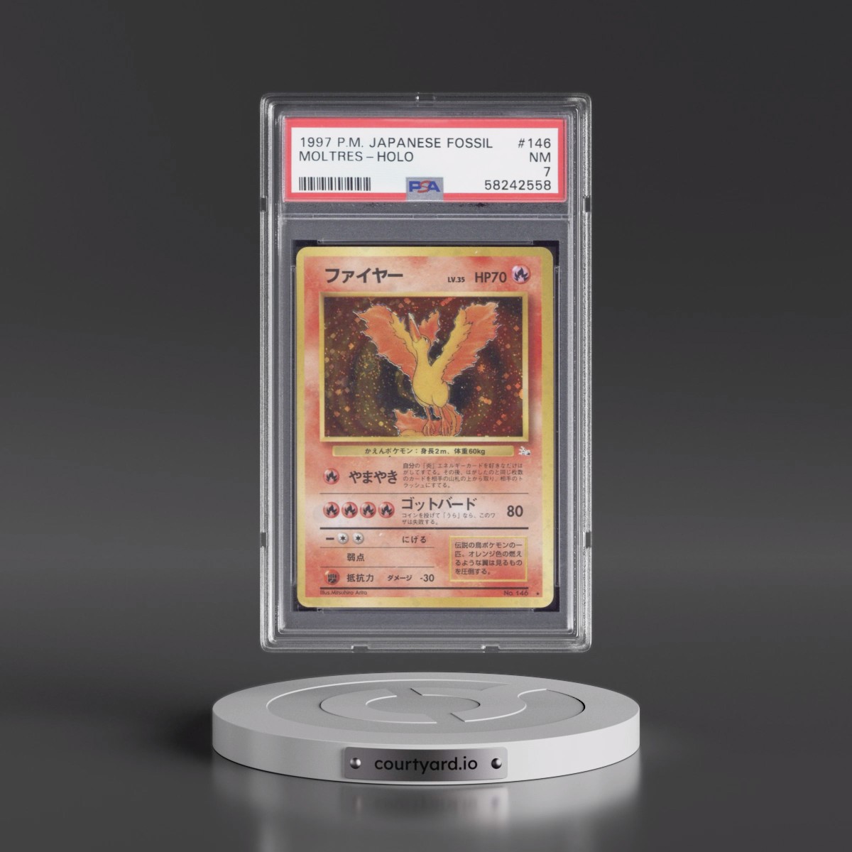 1997 Pokémon Fossil #146 Moltres - Holo (PSA 7 NM)