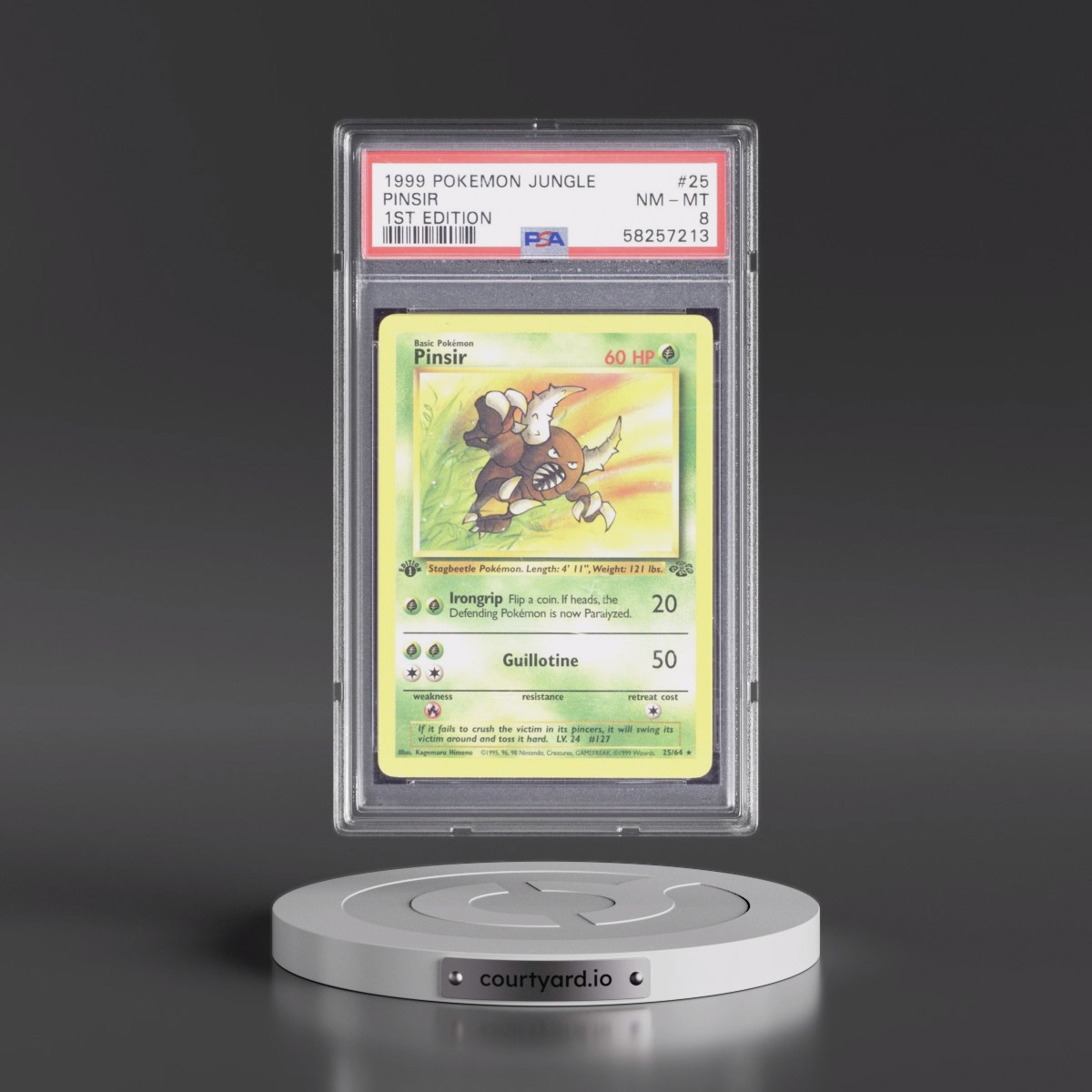 1999 Pokémon Jungle #25 Pinsir - 1st Edition (PSA 8 NM-MT)