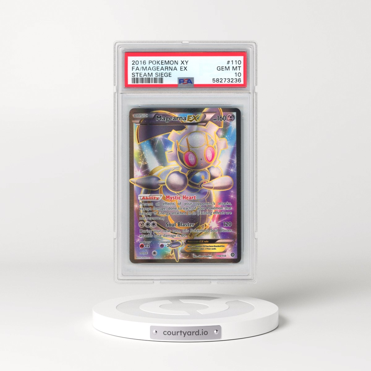 2016 Pokémon XY Steam Siege #110 Magearna EX - Holo Full Art (PSA 10 GEM MINT)