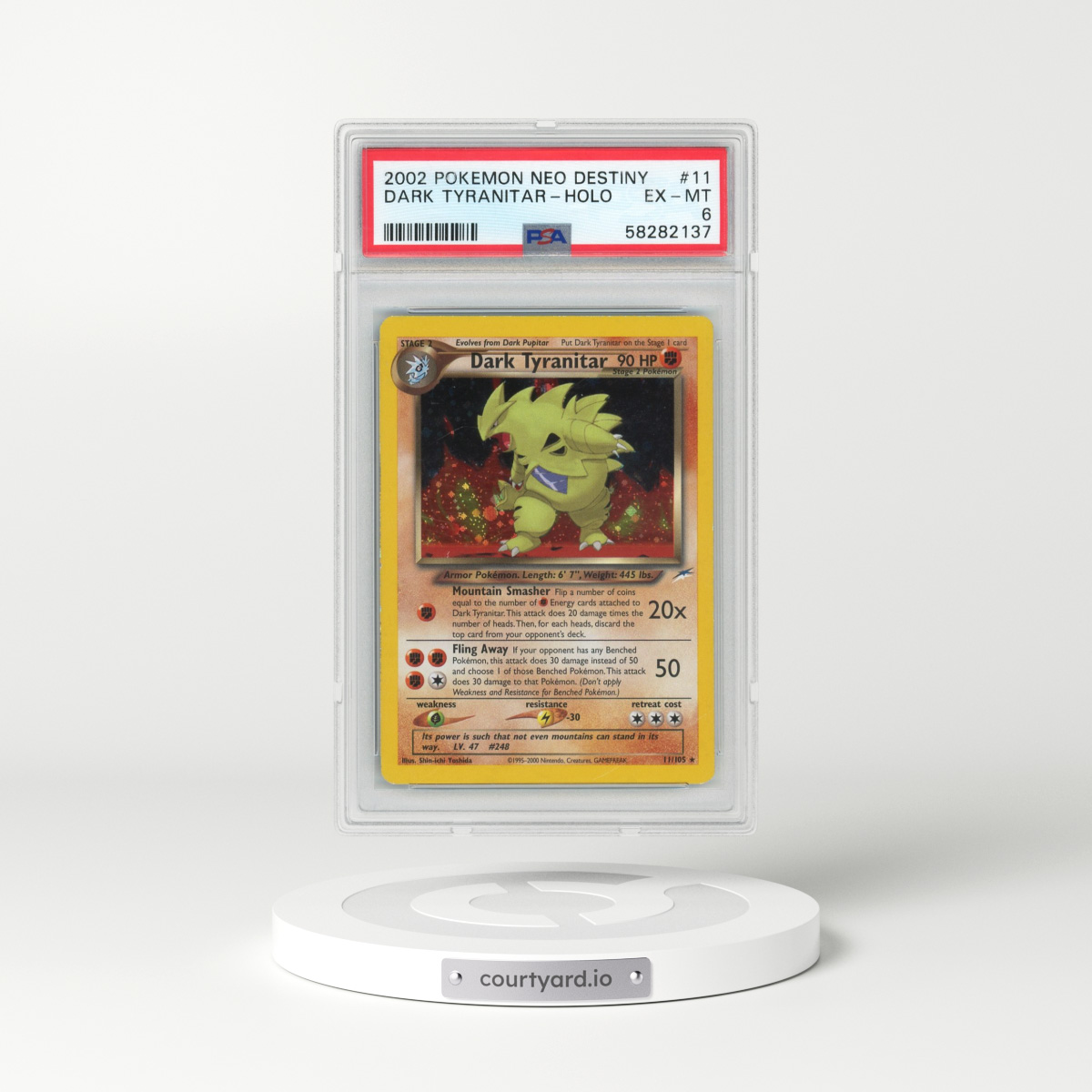 2002 Pokémon Neo Destiny #11 Dark Tyranitar - Holo (PSA 6 EX-MT)