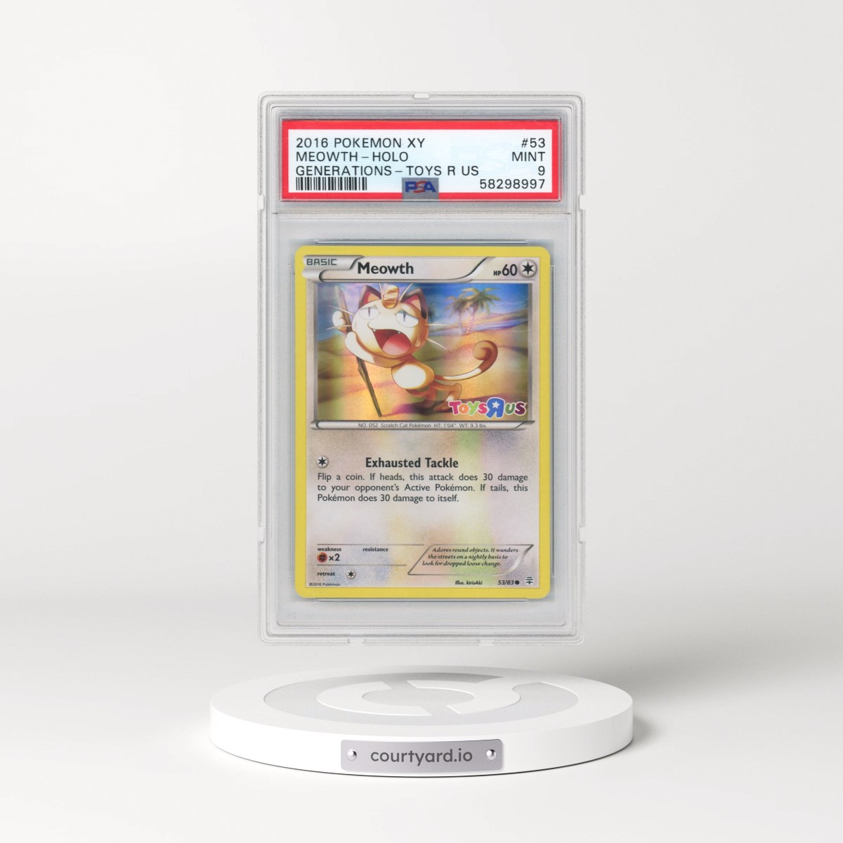 2016 Pokémon XY Generations #53 Meowth - Holo Toys R US (PSA 9 MINT)