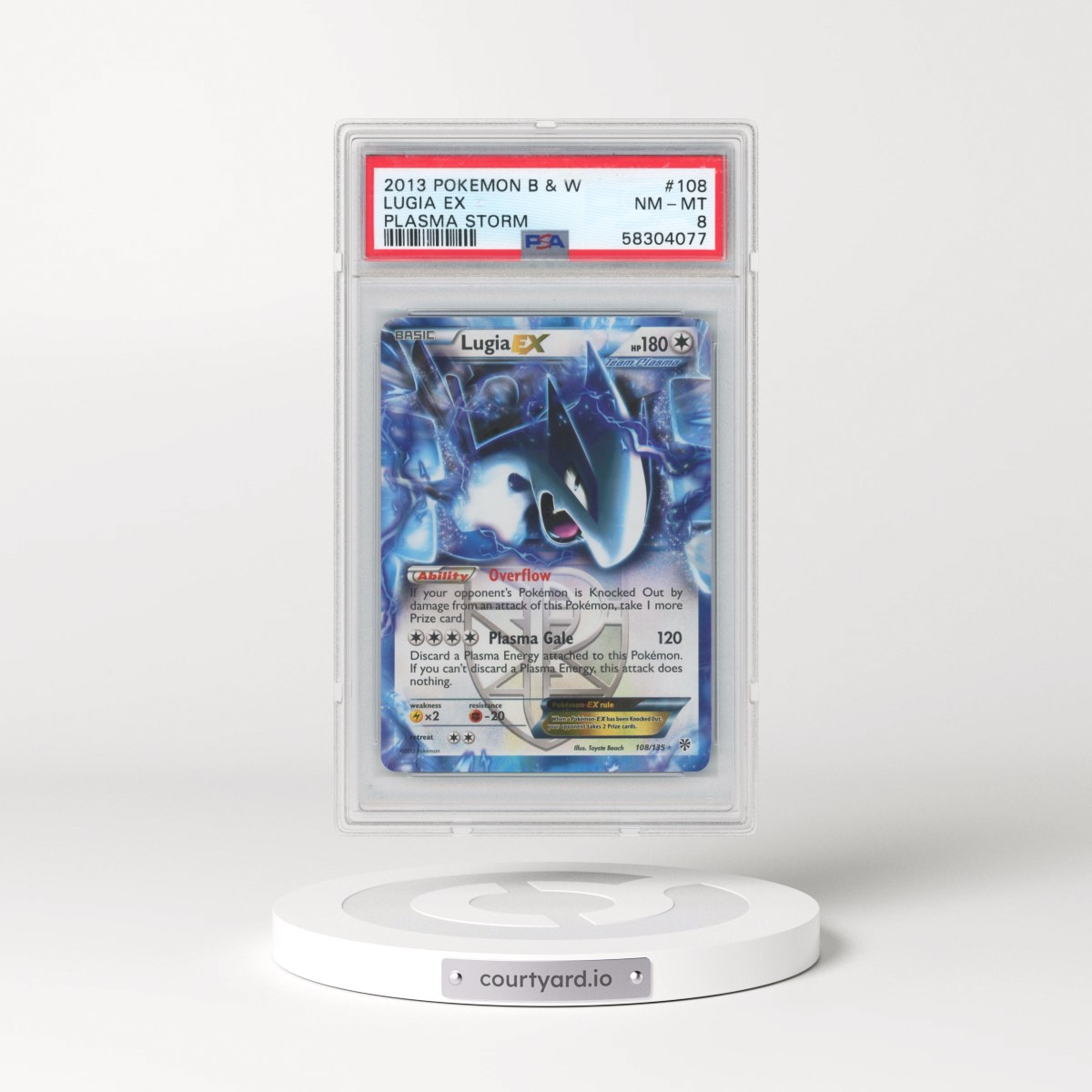 2013 Pokémon Black & White Plasma Storm #108 Lugia EX - Holo (PSA 8 NM-MT)