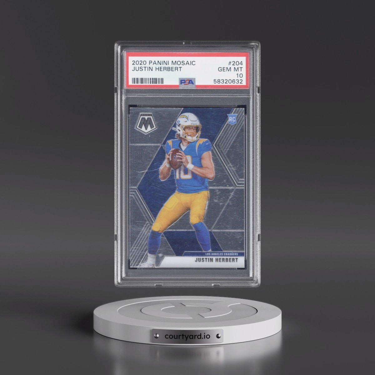 2020 Panini Mosaic #204 Justin Herbert (PSA 10 GEM MINT)