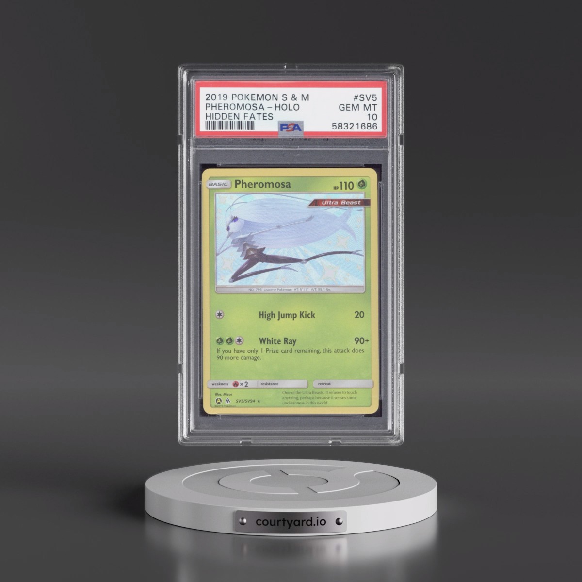 2019 Pokémon Sun & Moon Hidden Fates #SV5 Pheromosa - Holo (PSA 10 GEM MINT)
