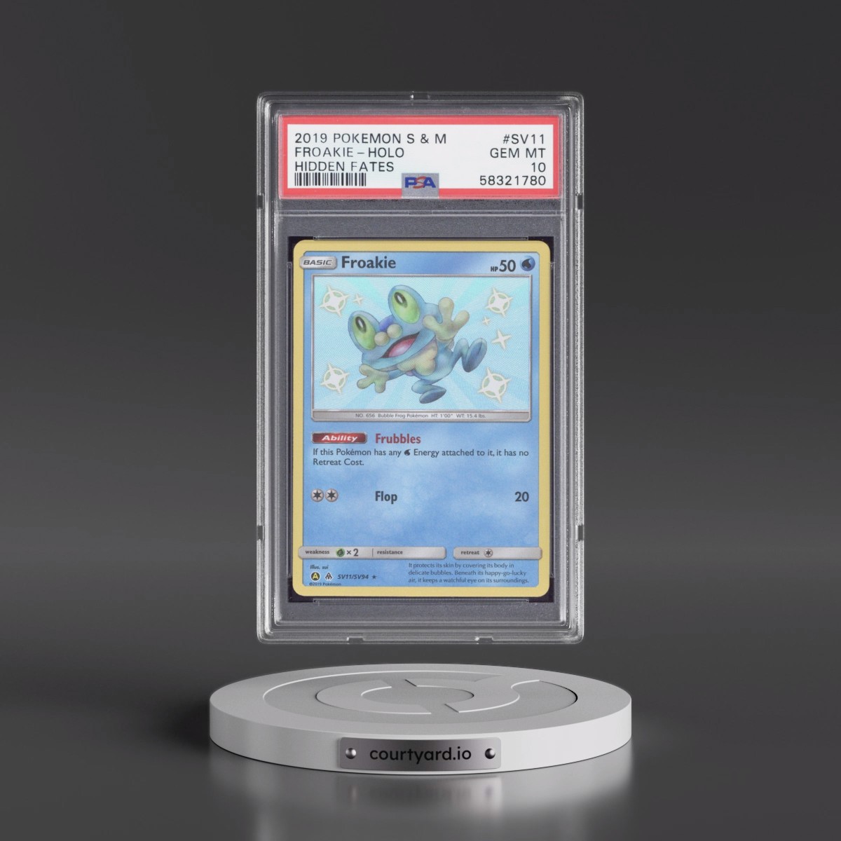 2019 Pokémon Sun & Moon Hidden Fates Froakie - Holo #SV11 PSA 10