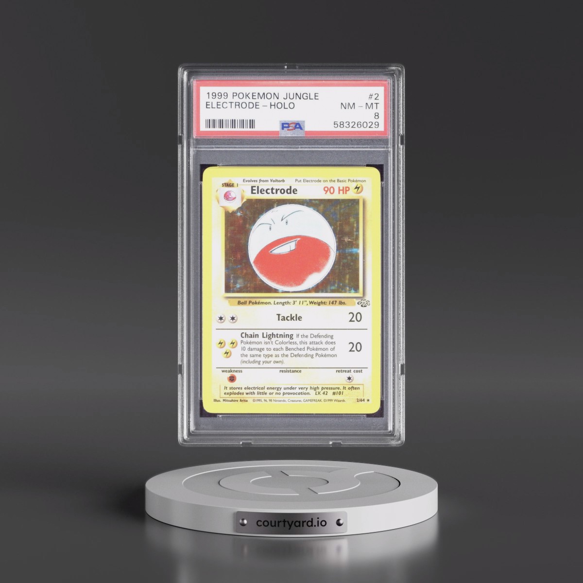 1999 Pokémon Jungle #2 Electrode - Holo (PSA 8 NM-MT)