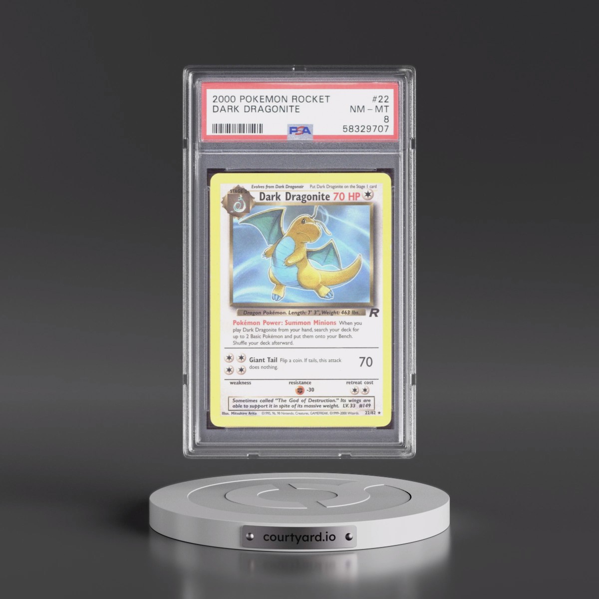 2000 Pokémon Rocket #22 Dark Dragonite (PSA 8 NM-MT)