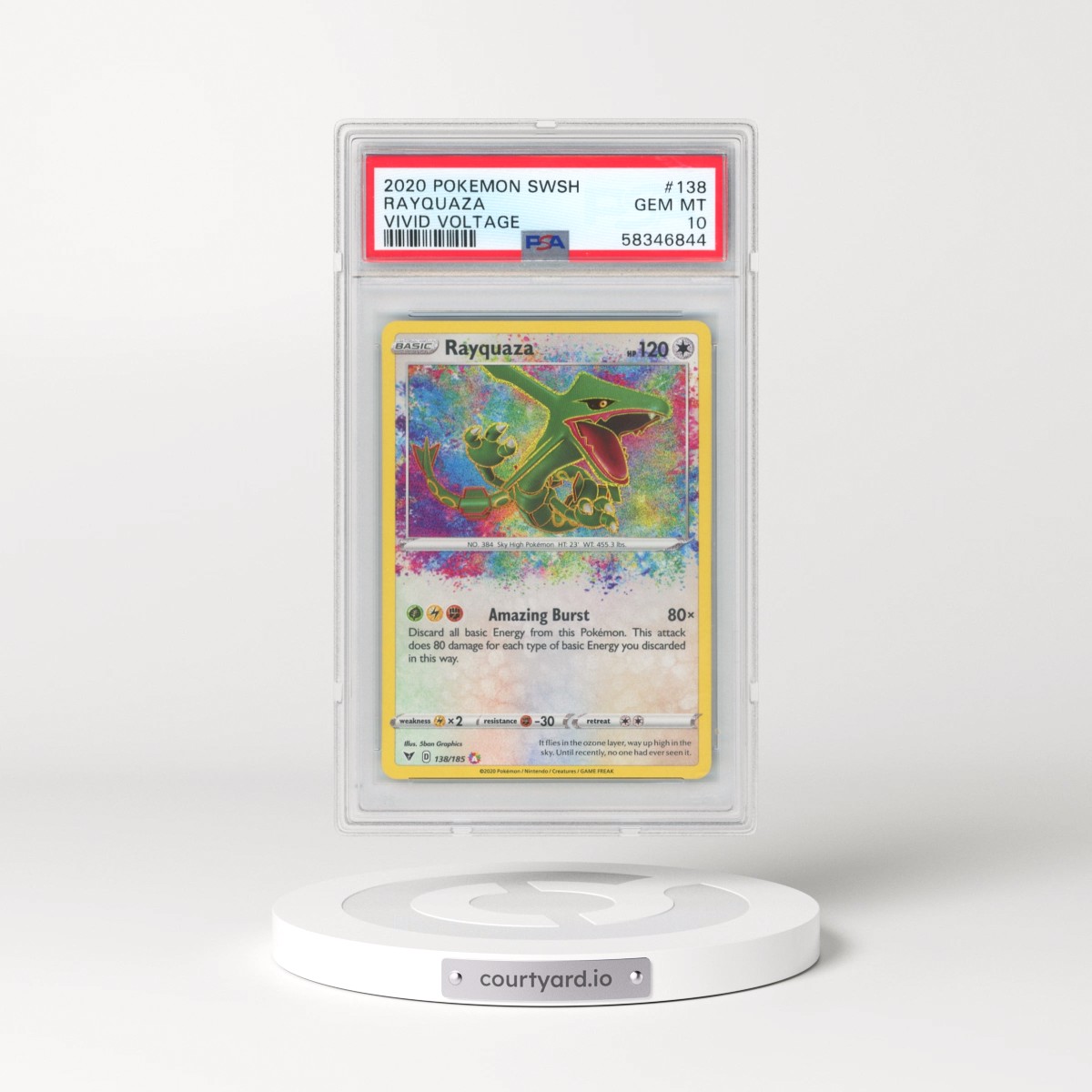 2020 Pokémon Sword & Shield Vivid Voltage #138 Rayquaza (PSA 10 GEM MINT)