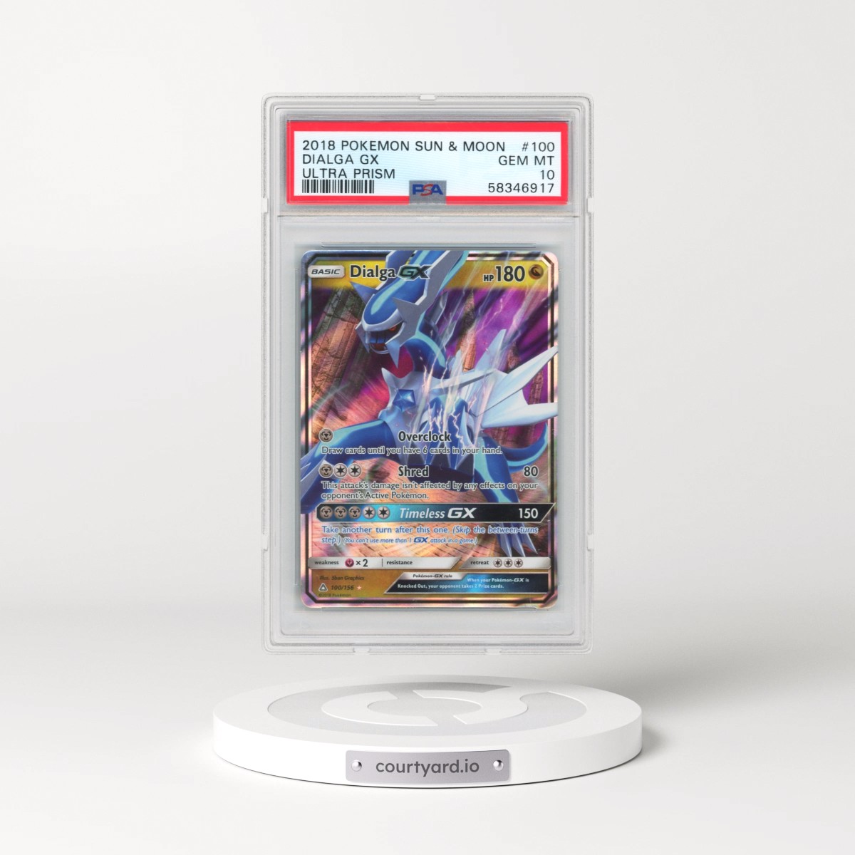 2018 Pokémon Sun & Moon Ultra Prism #100 Dialga GX - Holo (PSA 10 GEM MINT)