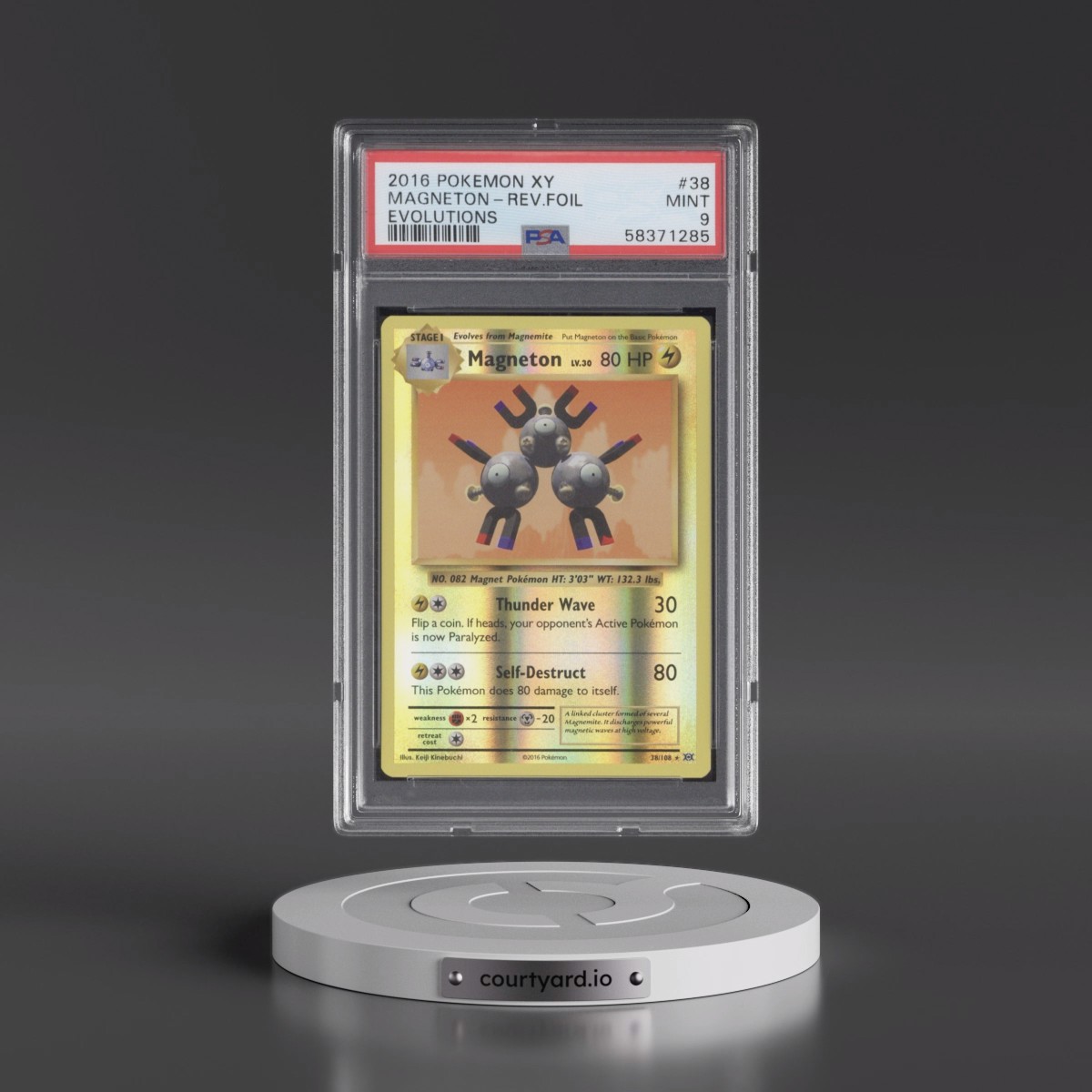2016 Pokémon XY Evolutions #38 Magneton - Reverse Foil (PSA 9 MINT)