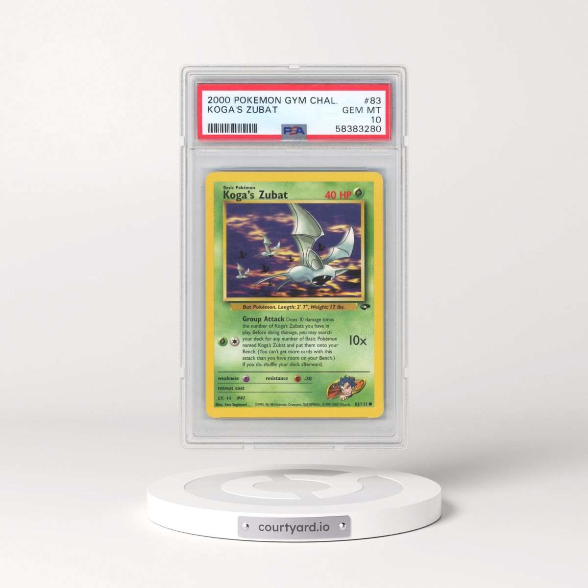 2000 Pokémon Gym Challenge #83 Koga's Zubat (PSA 10 GEM MINT)