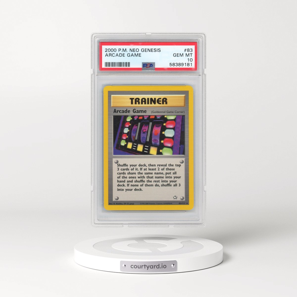 2000 Pokémon Neo Genesis #83 Arcade Game (PSA 10 GEM MINT)