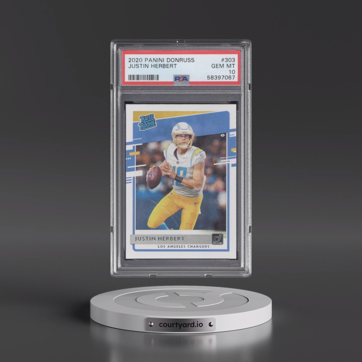 2020 Panini Donruss #303 Justin Herbert (PSA 10 GEM MINT)
