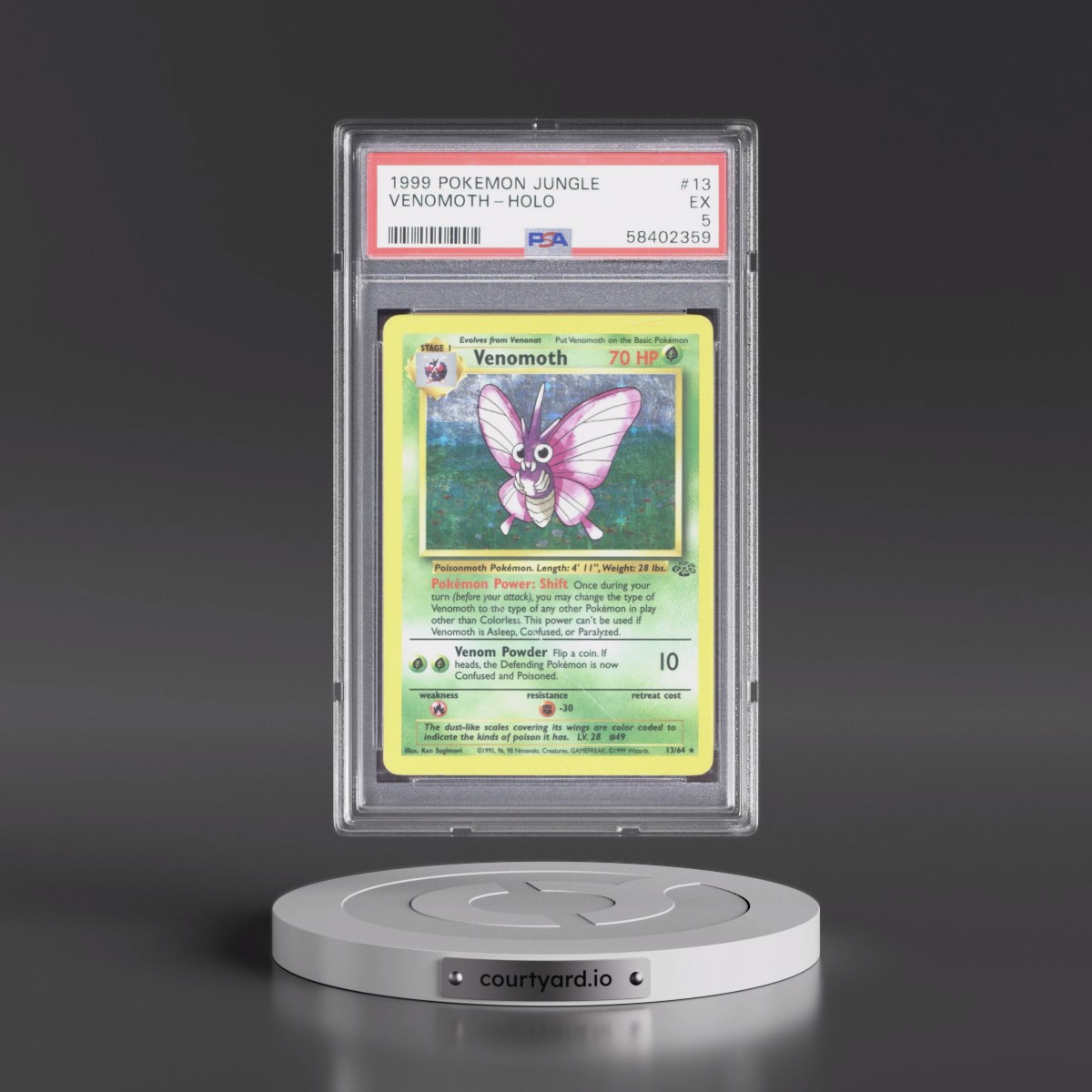 1999 Pokémon Jungle #13 Venomoth - Holo (PSA 5 EX)