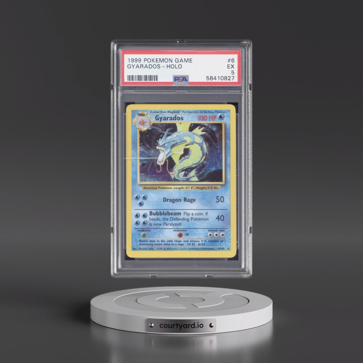 1999 Pokémon Game #6 Gyarados - Holo (PSA 5 EX)