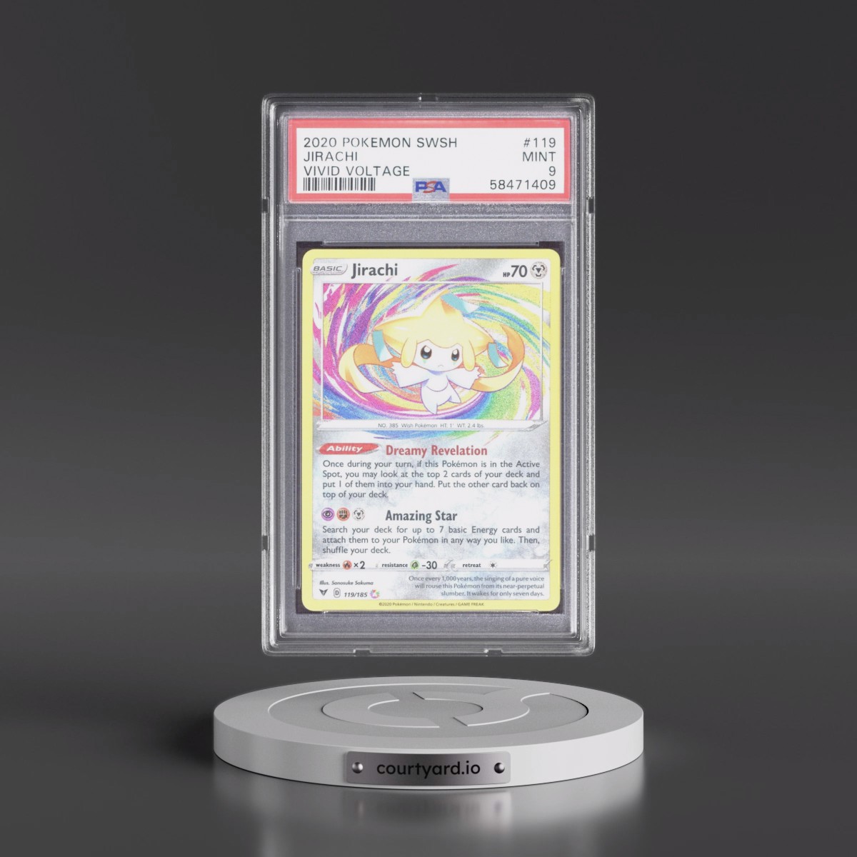 2020 Pokémon Sword & Shield Vivid Voltage #119 Jirachi (PSA 9 MINT)