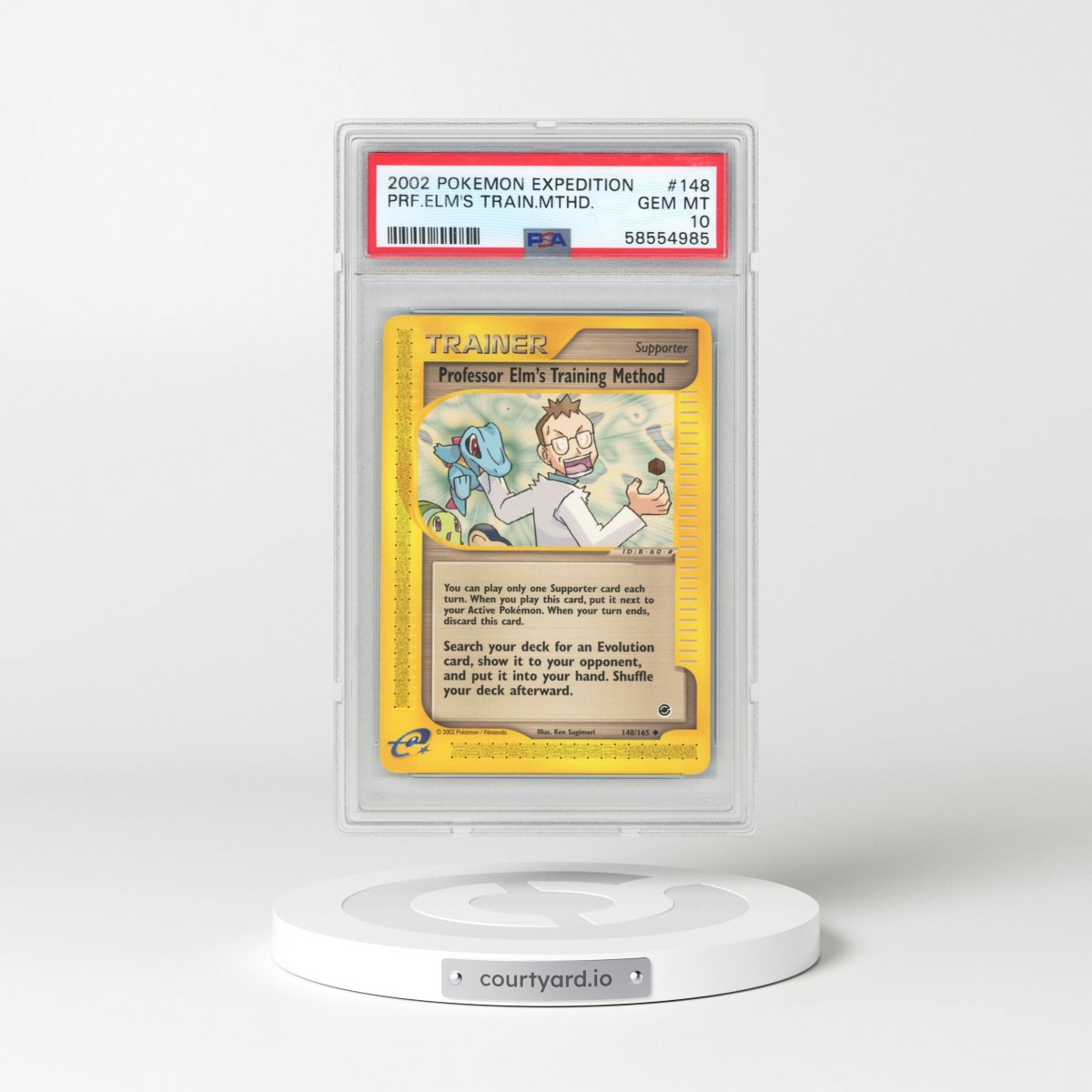 2002 Pokémon Expedition #148 Professor Elm's Training Method (PSA 10 GEM MINT)