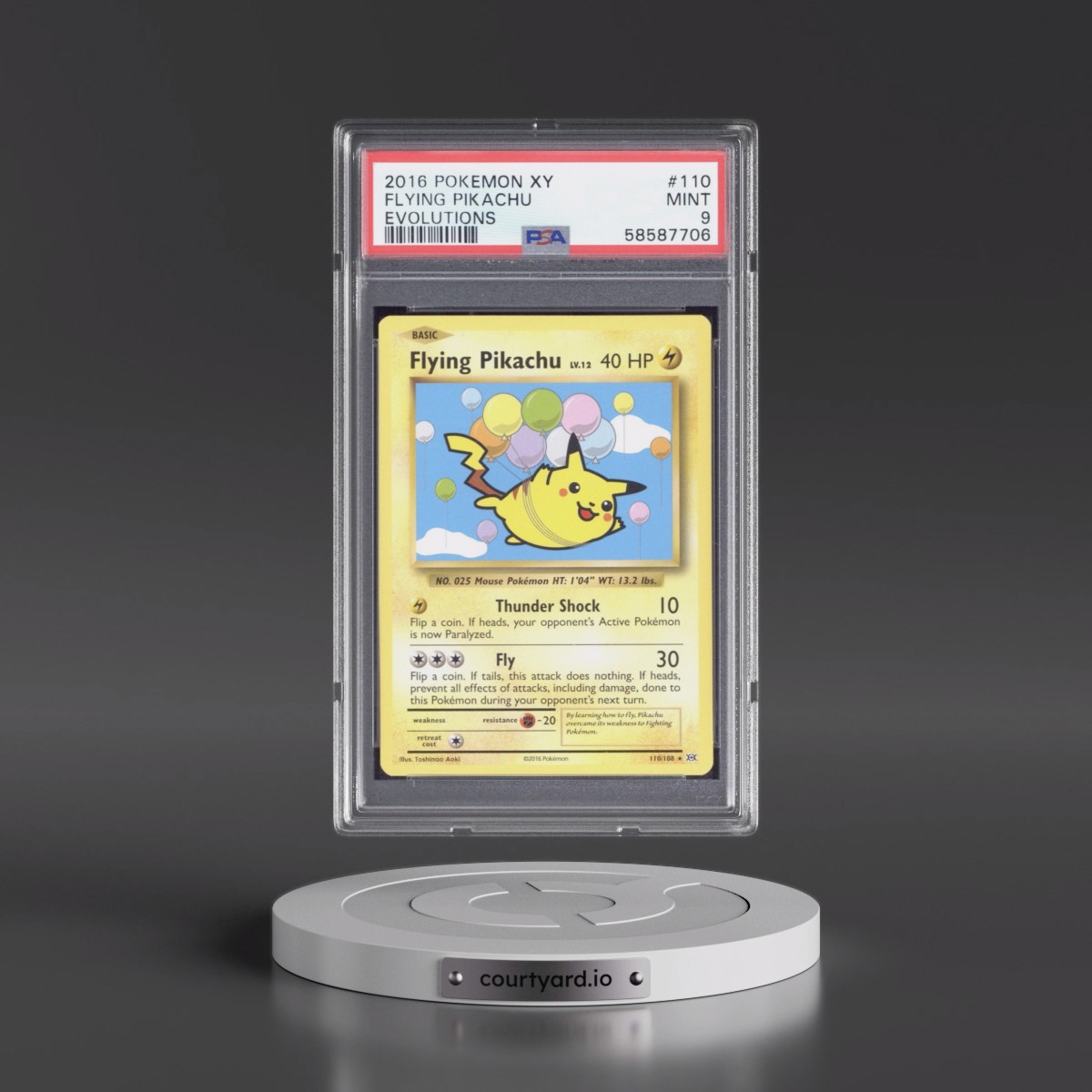2016 Pokémon XY Evolutions Flying Pikachu #110 PSA 9
