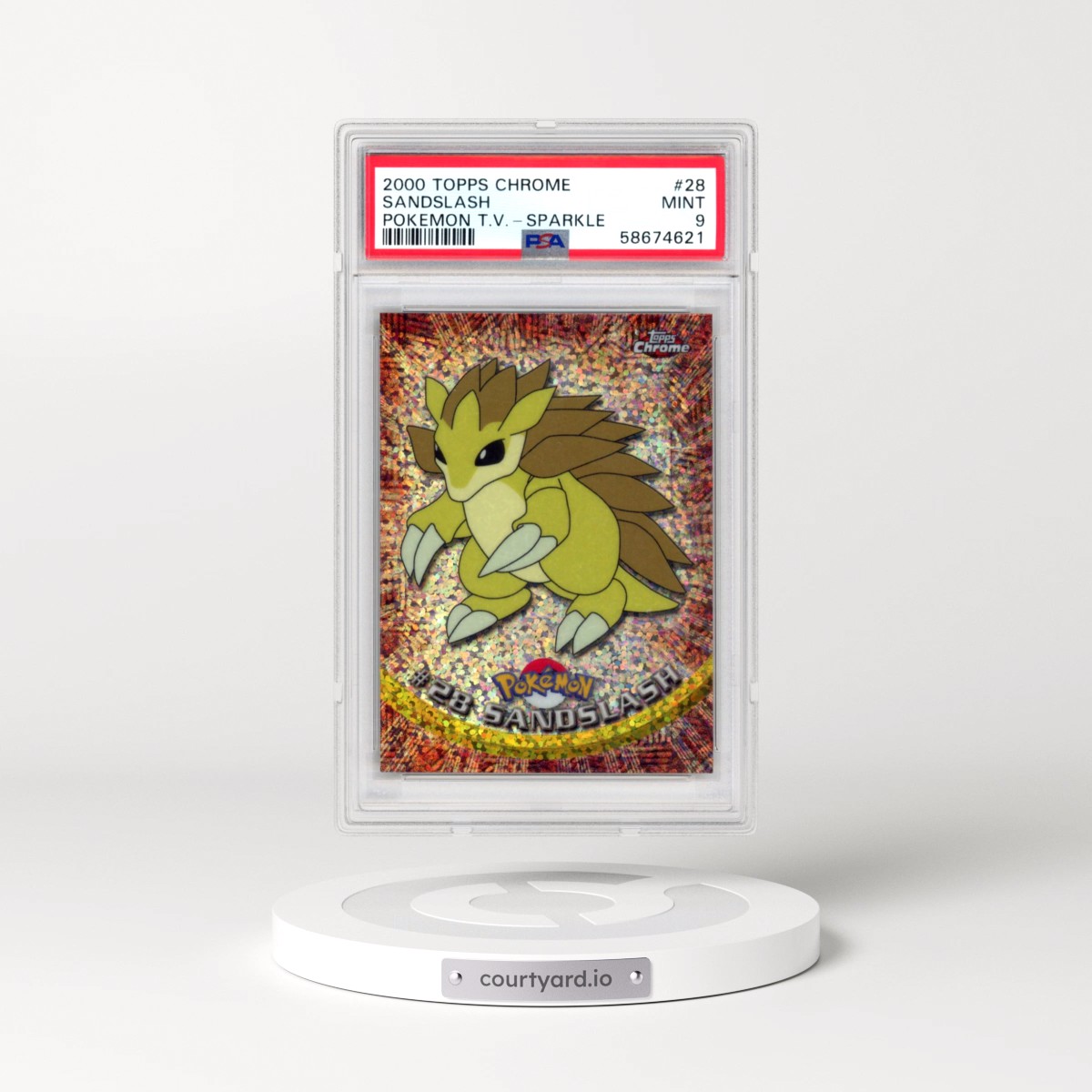2000 Topps Chrome Pokémon T.V. #28 Sandslash - Sparkle (PSA 9 MINT)