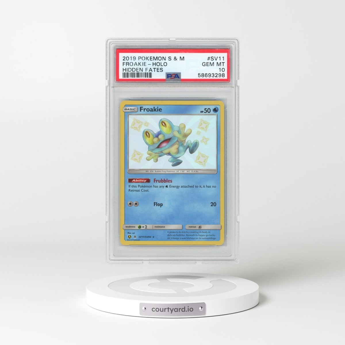 2019 Pokémon Sun & Moon Hidden Fates #SV11 Froakie - Holo (PSA 10 GEM MINT)