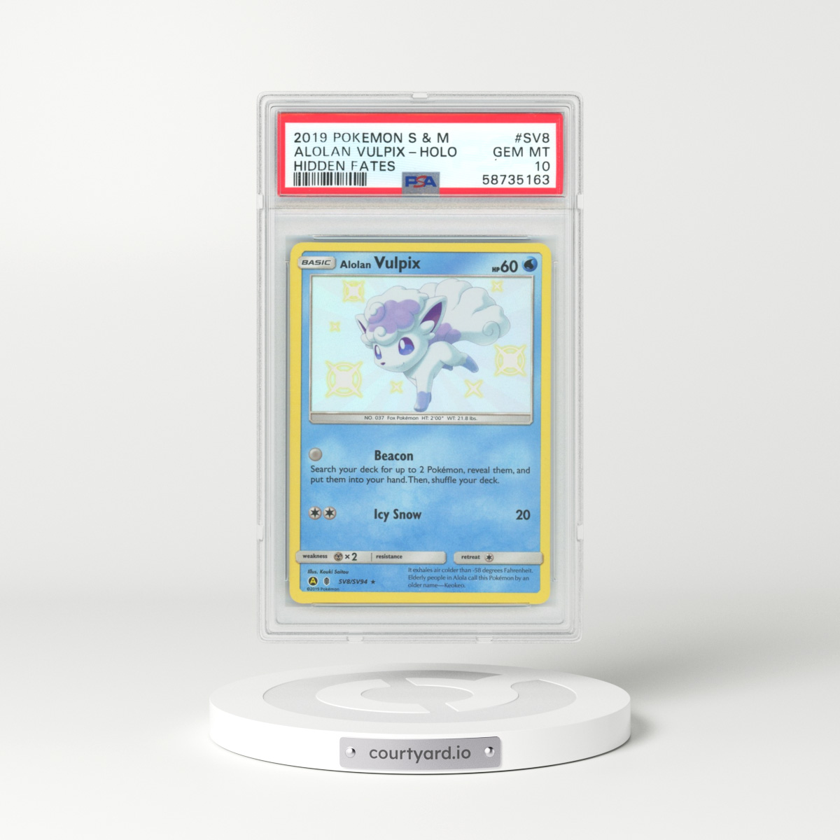 2019 Hidden Fates #SV8 Alolan Vulpix - Holo (PSA 10 GEM MINT)