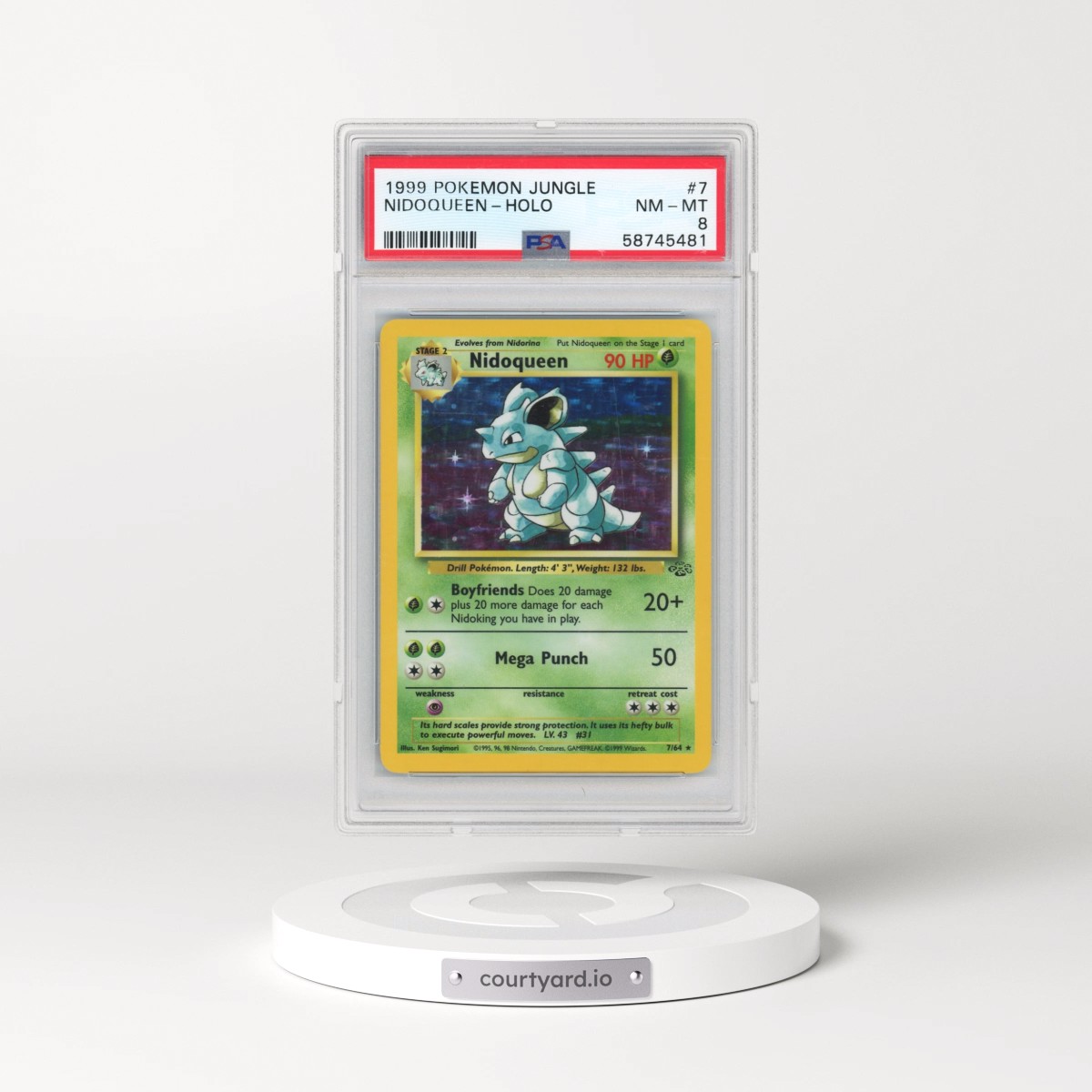 1999 Pokémon Jungle #7 Nidoqueen - Holo (PSA 8 NM-MT)