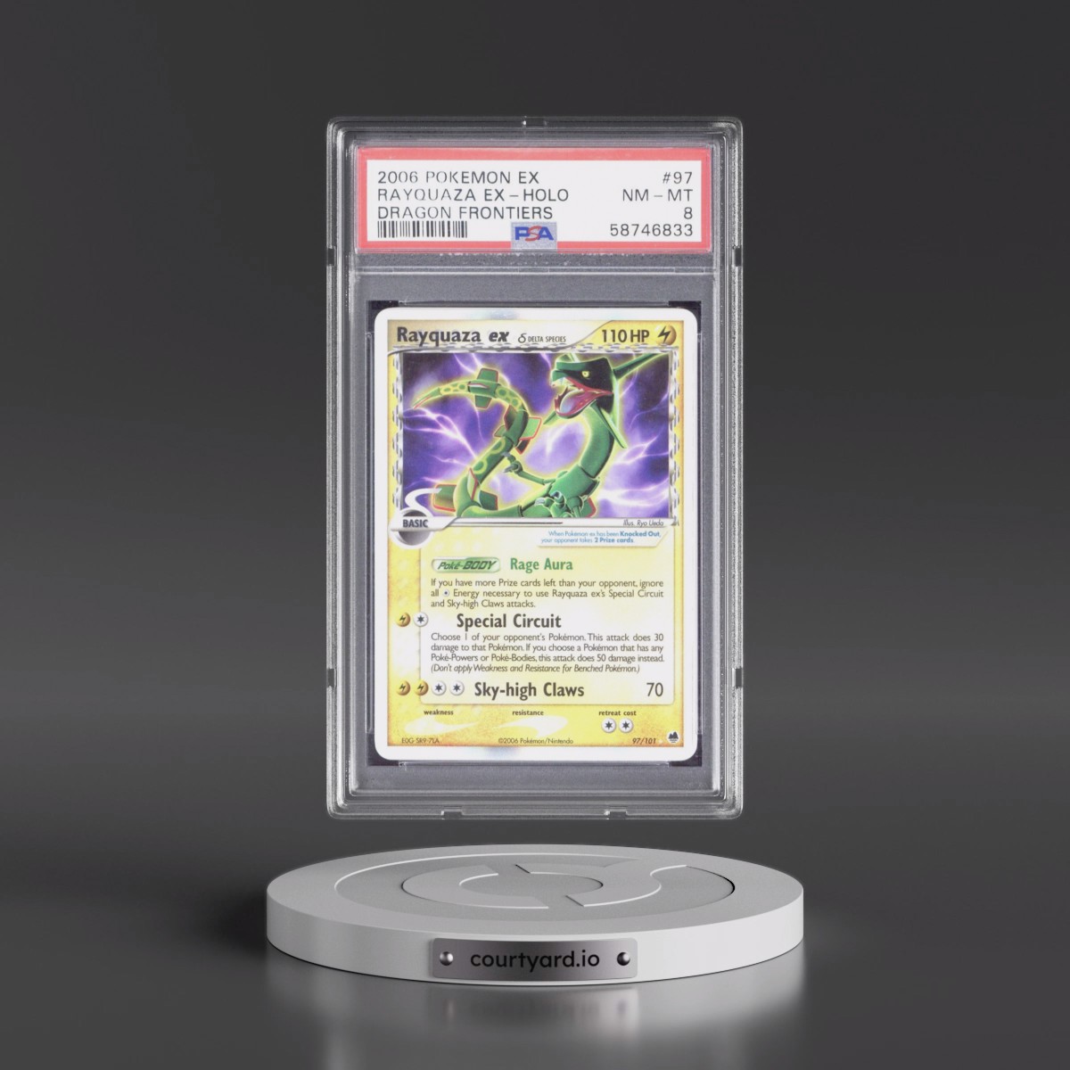 2006 Pokémon EX Dragon Frontiers #97 Rayquaza EX - Holo Holo (PSA 8 NM-MT)