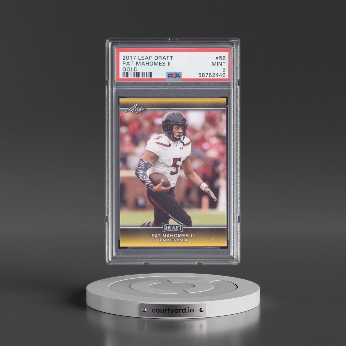 2017 Leaf Draft #56 Pat Mahomes II - Gold (PSA 9 MINT)