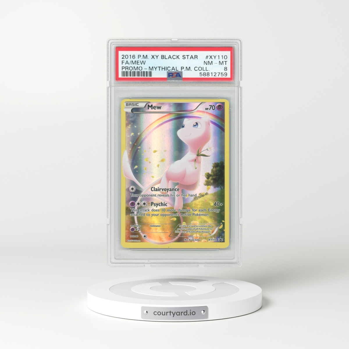 2016 XY Promos #XY110 Mew - Full Art Holo (PSA 8 NM-MT)