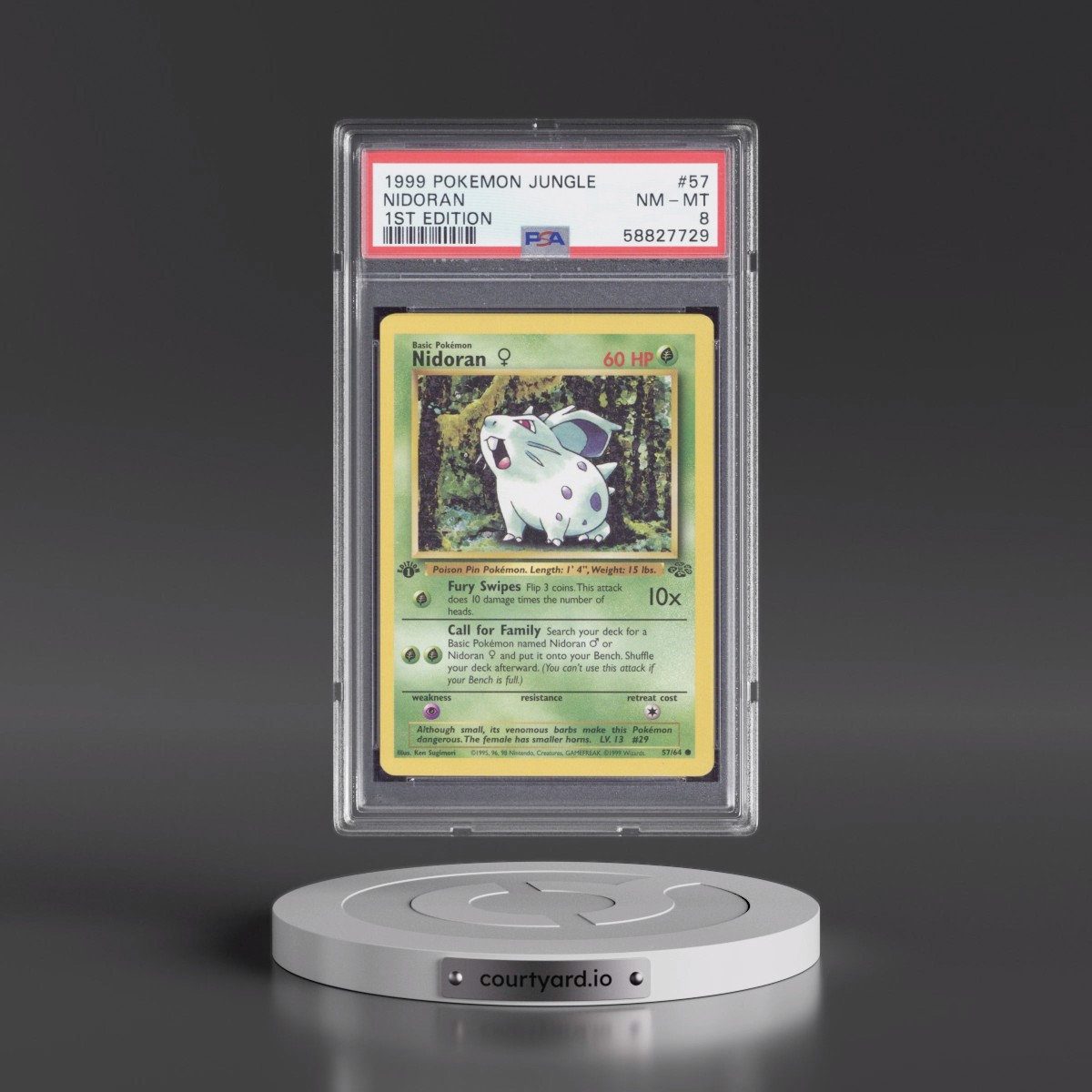 1999 Pokémon Jungle #57 Nidoran - 1st Edition (PSA 8 NM-MT)