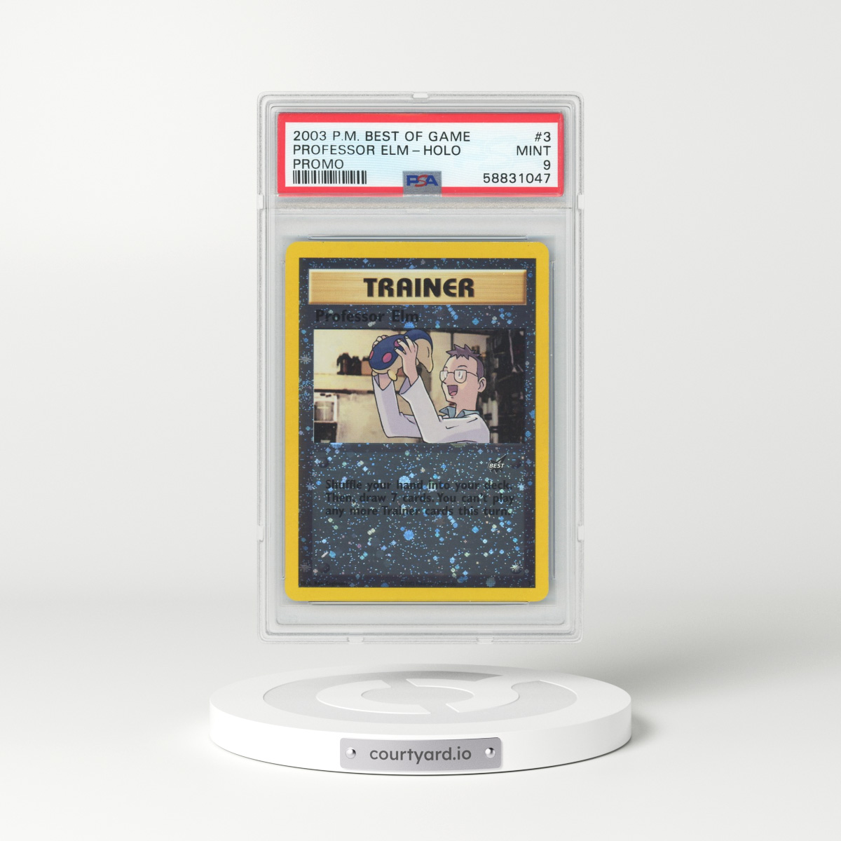 2003 Pokémon Best of Game Promo #3 Professor Elm - Reverse Foil (PSA 9 MINT)