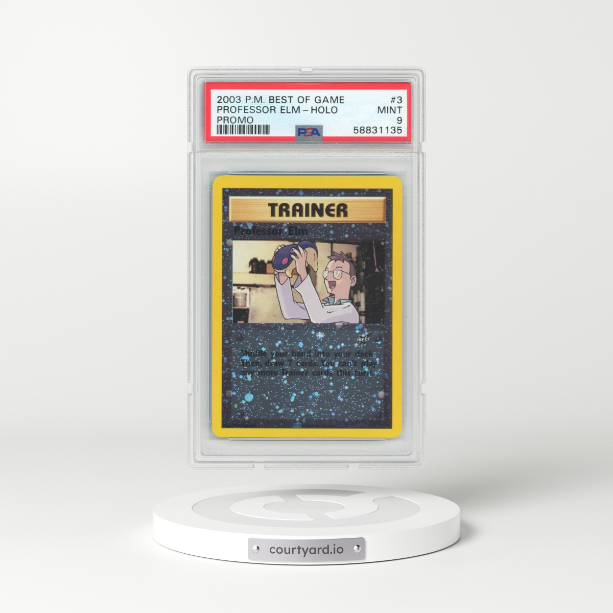 2003 Pokémon Best of Game Promo #3 Professor Elm - Reverse Foil (PSA 9 MINT)