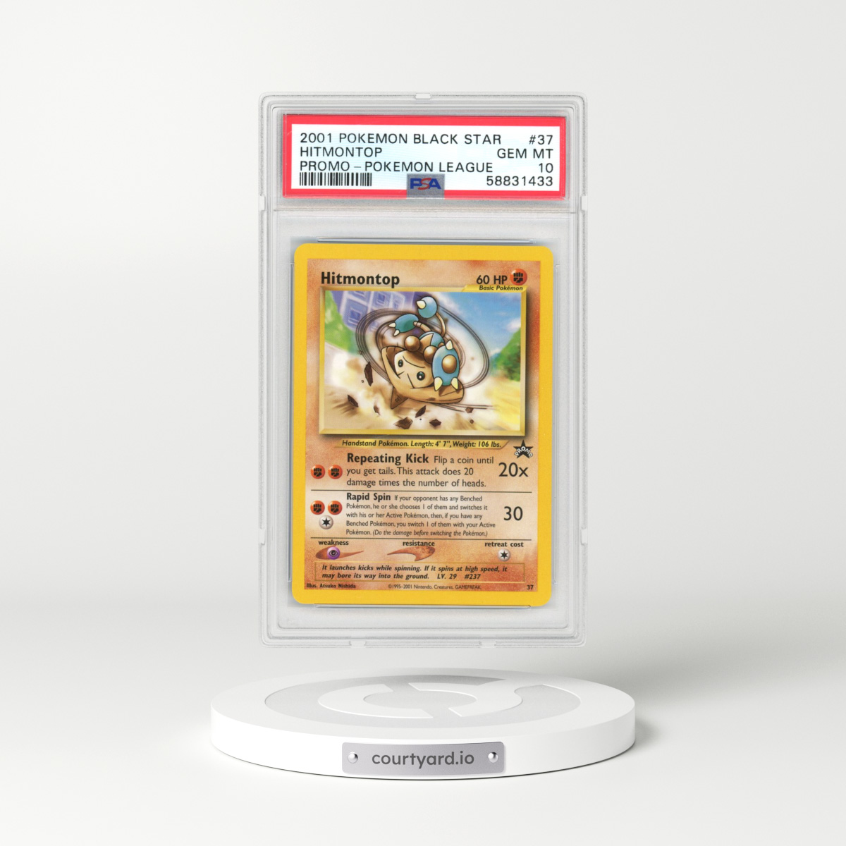 1999 Black Star Promos #37 Hitmontop - Pokémon League (PSA 10 GEM MINT)
