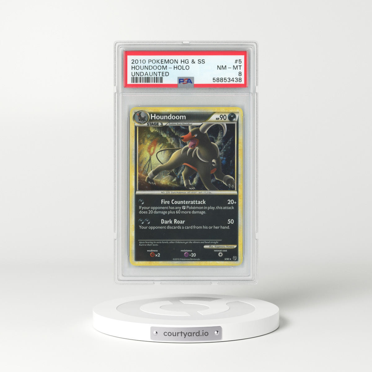 2010 HS Undaunted #5 Houndoom - Holo (PSA 8 NM-MT)