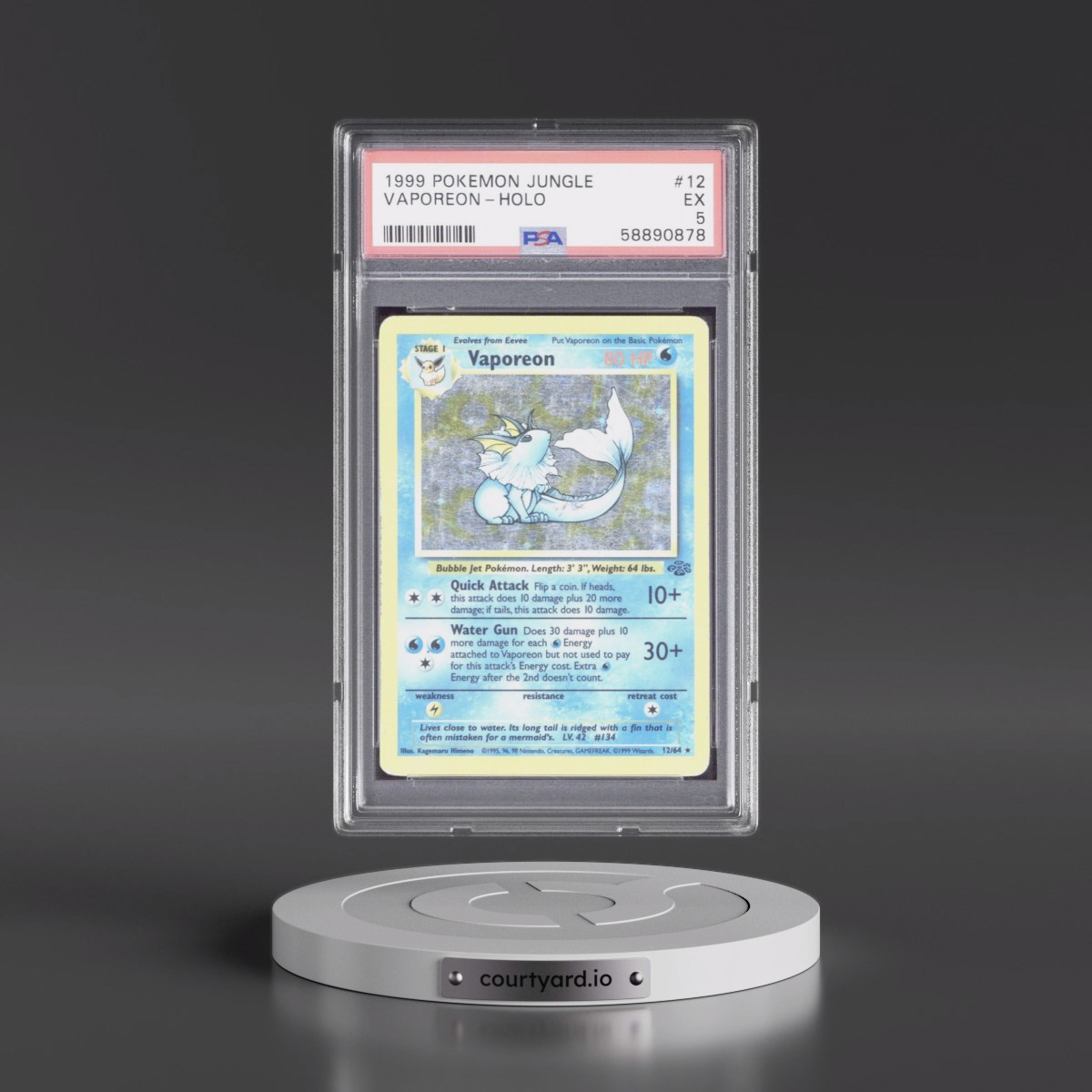 1999 Pokémon Jungle #12 Vaporeon - Holo (PSA 5 EX)