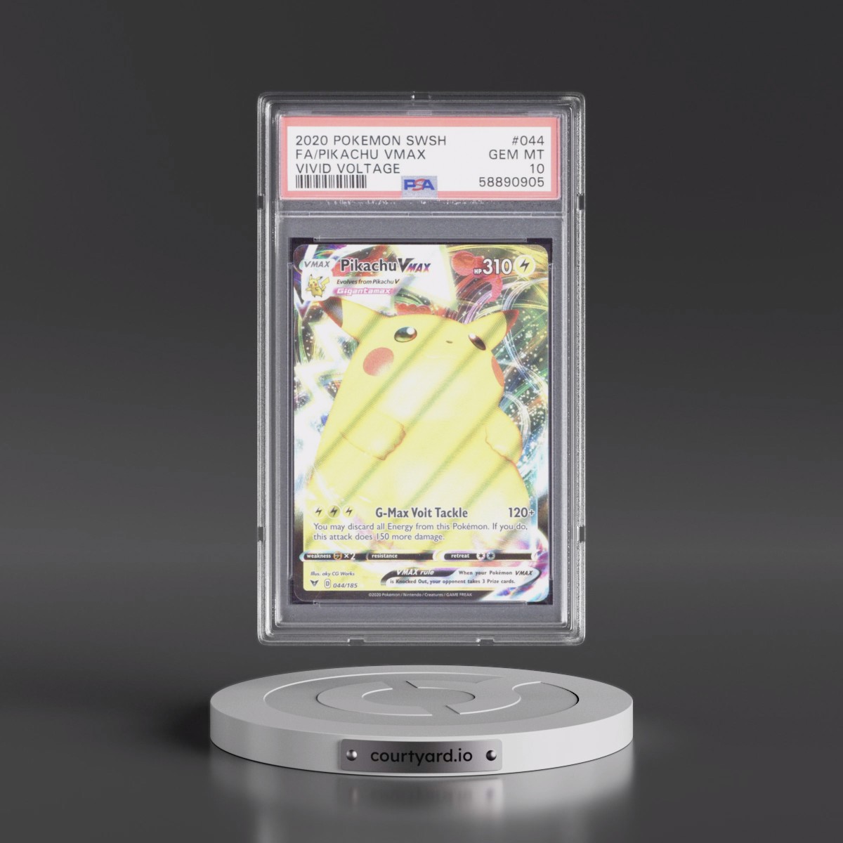 2020 Pokémon Sword & Shield Vivid Voltage #044 Pikachu Vmax - Full Art (PSA 10 GEM MINT)