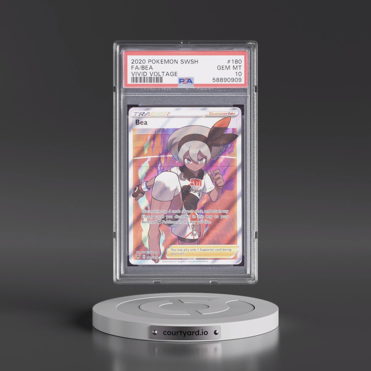 2020 Pokémon Sword & Shield Vivid Voltage #180 Bea - Full Art (PSA 10 GEM MINT)