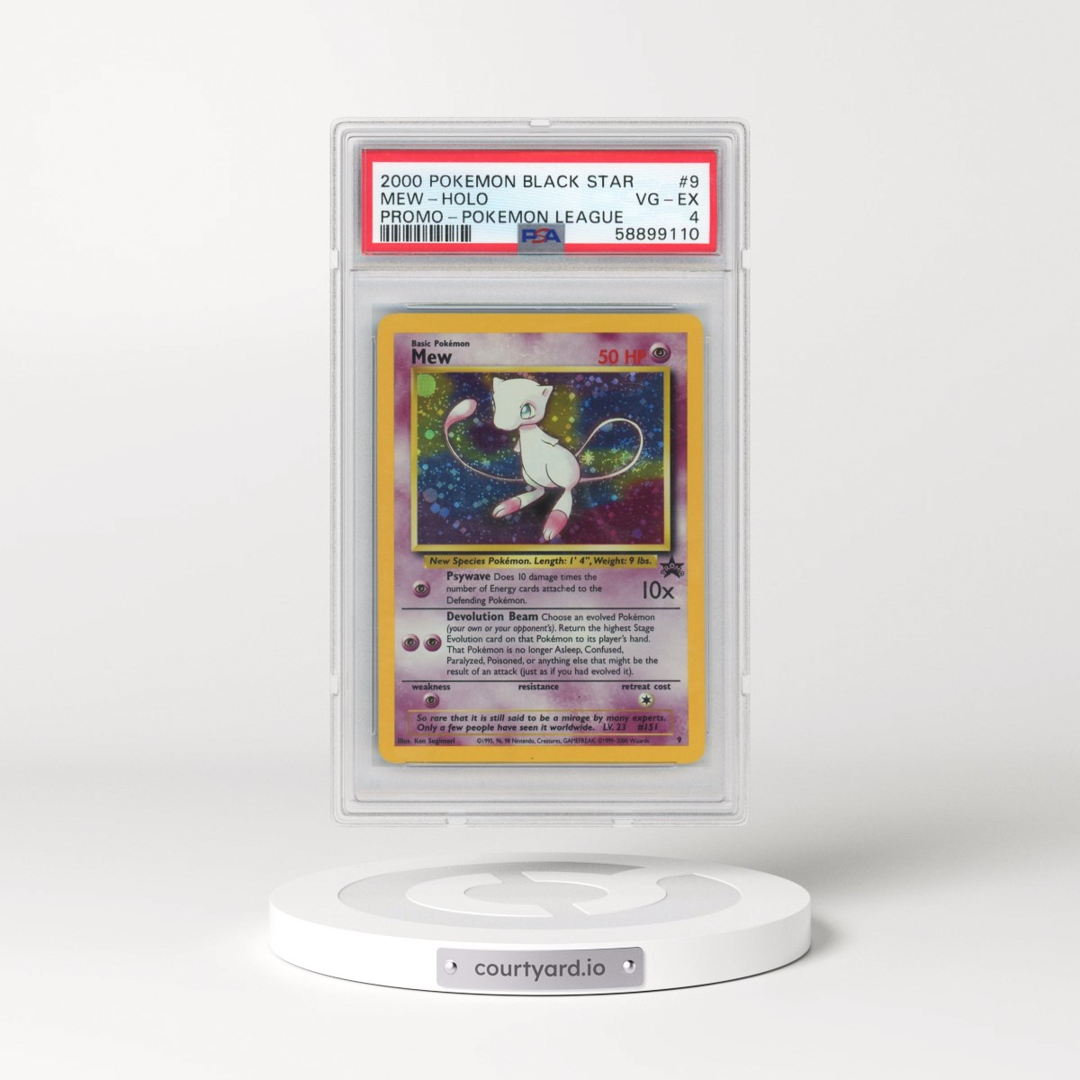 2000 Pokémon Promo Black Star #9 Mew - Holo Pokemon League (PSA 4 VG-EX)
