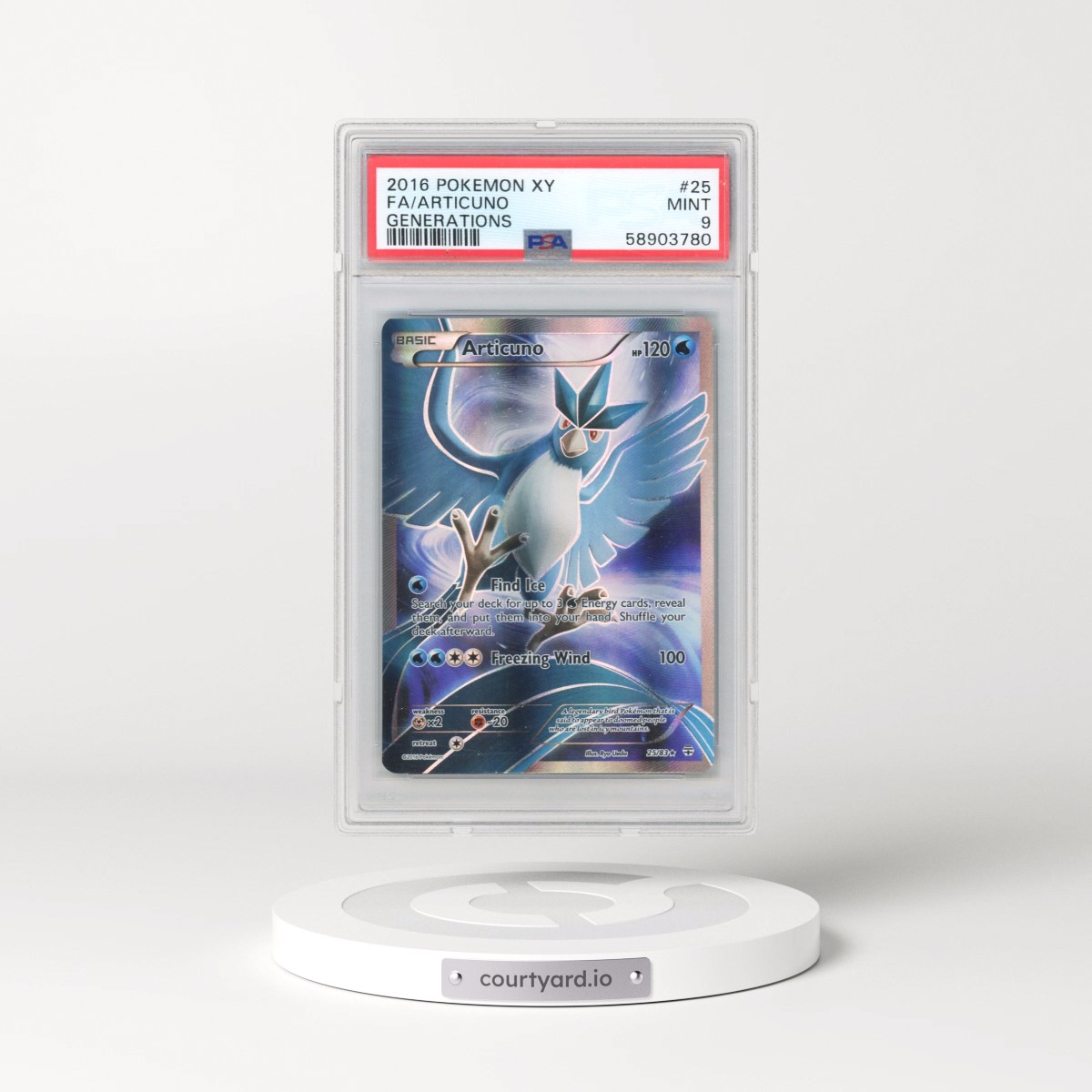 2016 Pokémon XY Generations #25 Articuno - Full Art (PSA 9 MINT)