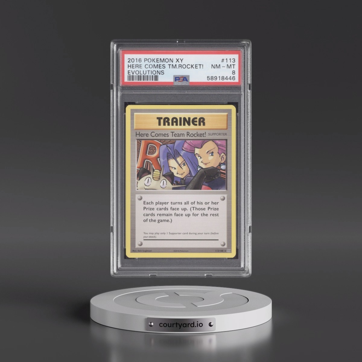 2016 Pokémon XY Evolutions #113 Here Comes Team Rocket! (PSA 8 NM-MT)