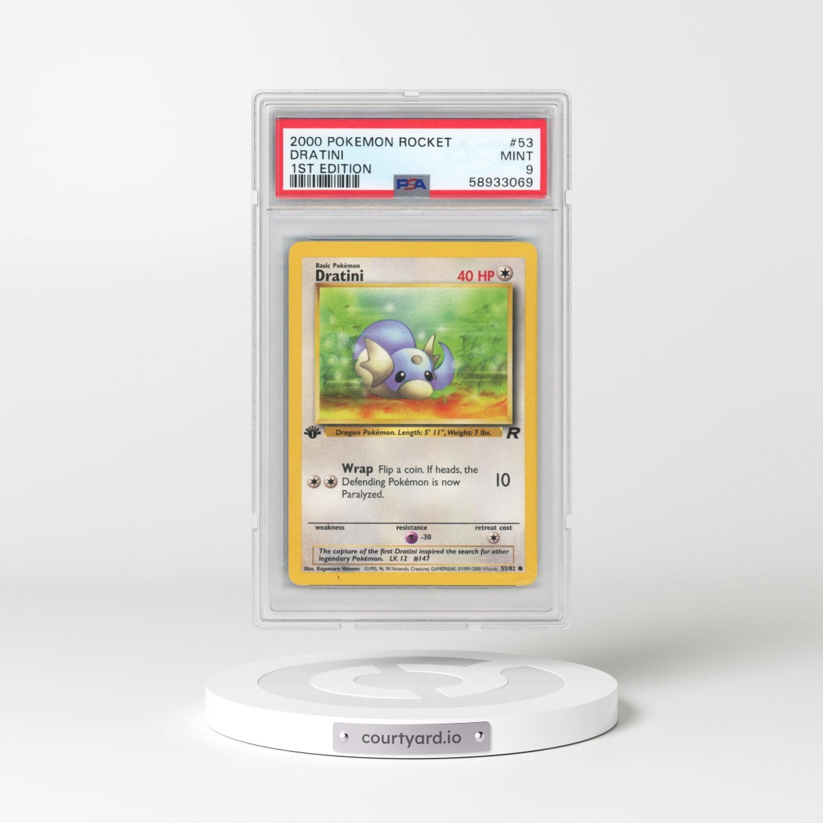 2000 Pokémon Rocket #53 Dratini - 1st Edition (PSA 9 MINT)